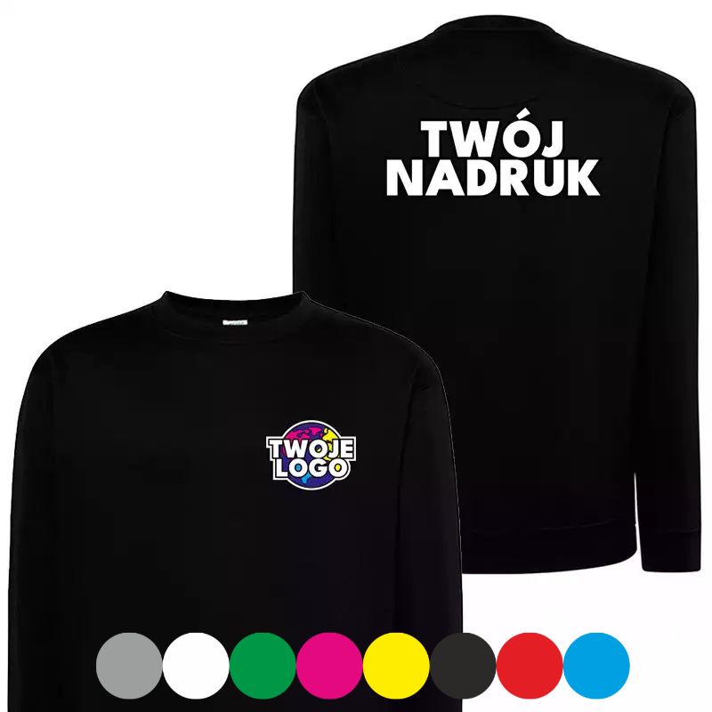 JHK 290g/m² Bluza + Nadruk na piersi i na plecach różne kolory koszulka z własnym nadrukiem logo na piersi koszulka reklamowa dla firm