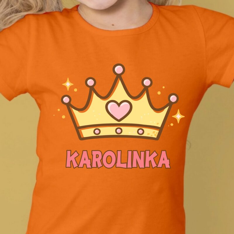 Koszulka z imieniem w koronie dla dziewczynek w szkole przedszkolu 5f625525 9e8b 467d b2ef 4fd329653f1a