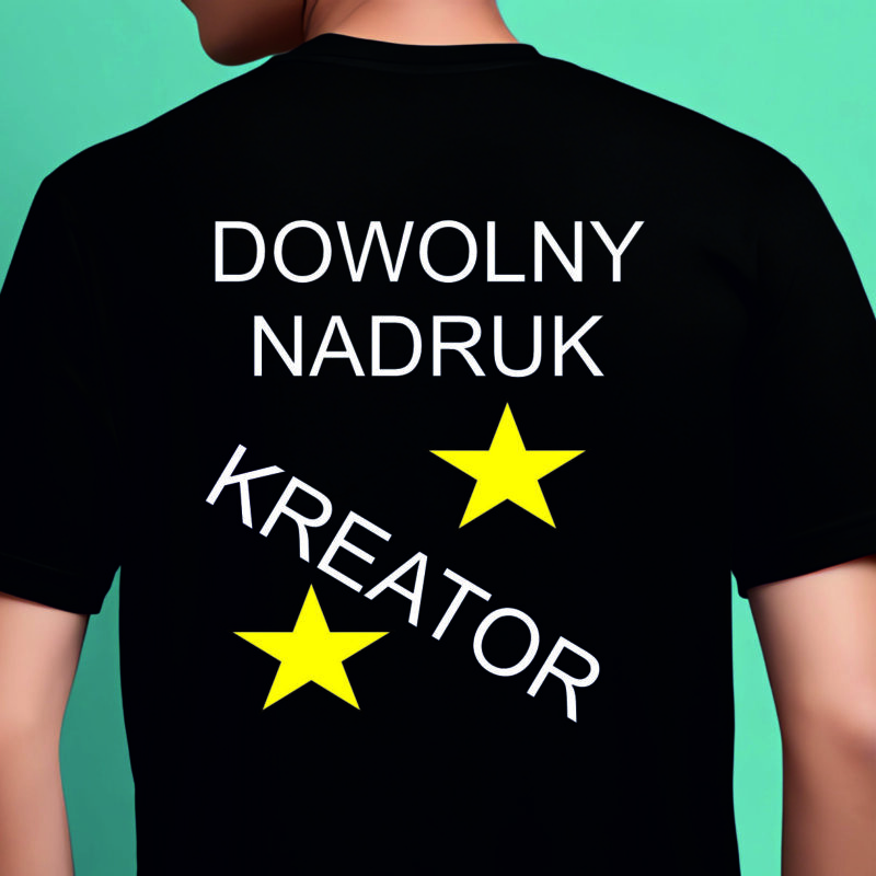 Koszulka z własnym nadrukiem na plecach 26x30cm koszulka z własnym nadrukiem na plecach kreator przód 26x30cm (kopia)